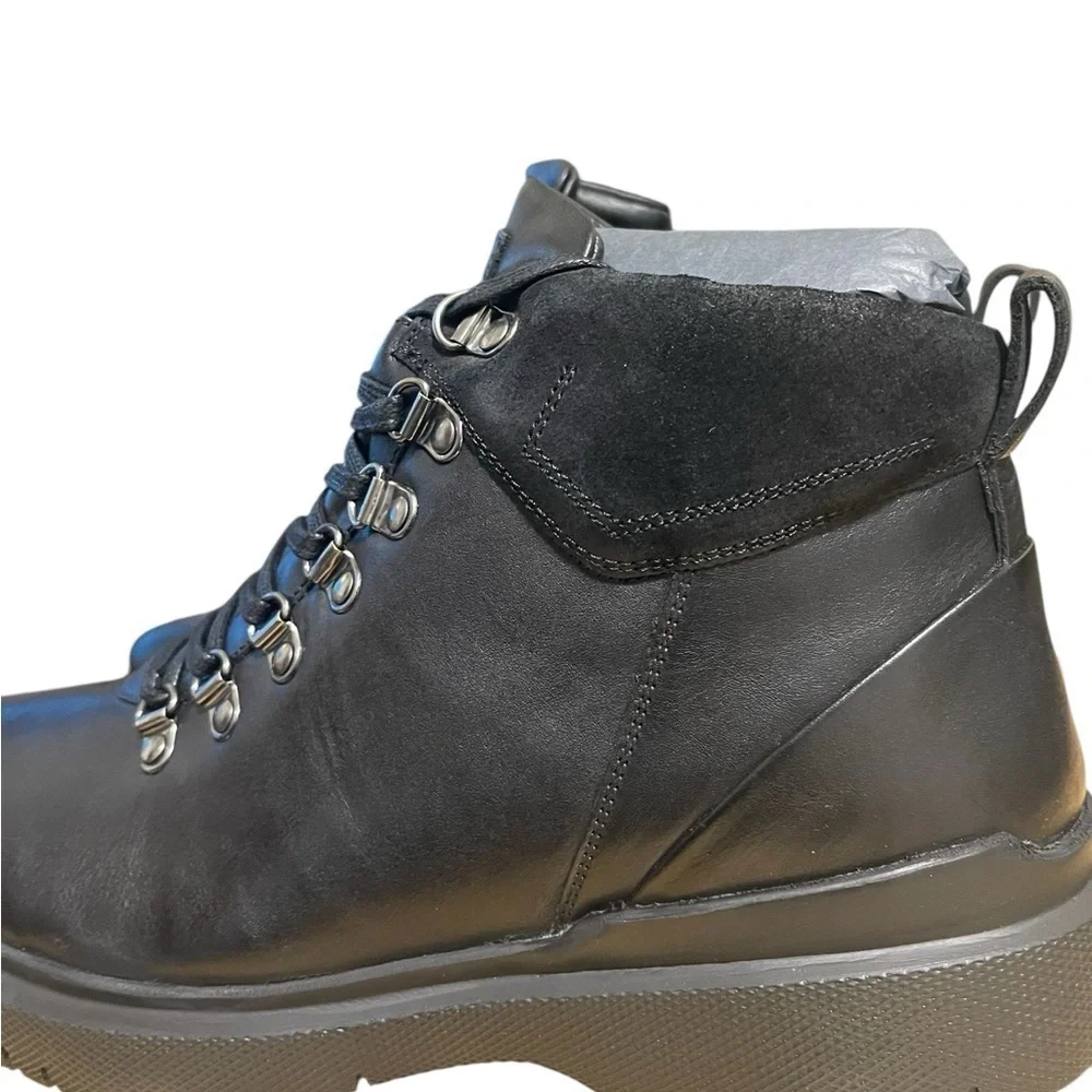 Thomas & Vine Sherman Leather Water Resistant Black Comfort Foam Boots sz 10